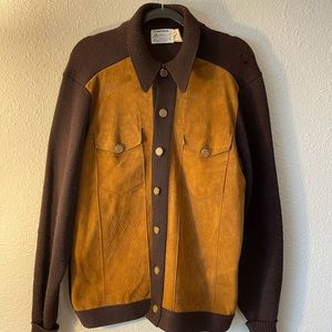 Tundra Vintage Suede and Wool Button-Up Jacket